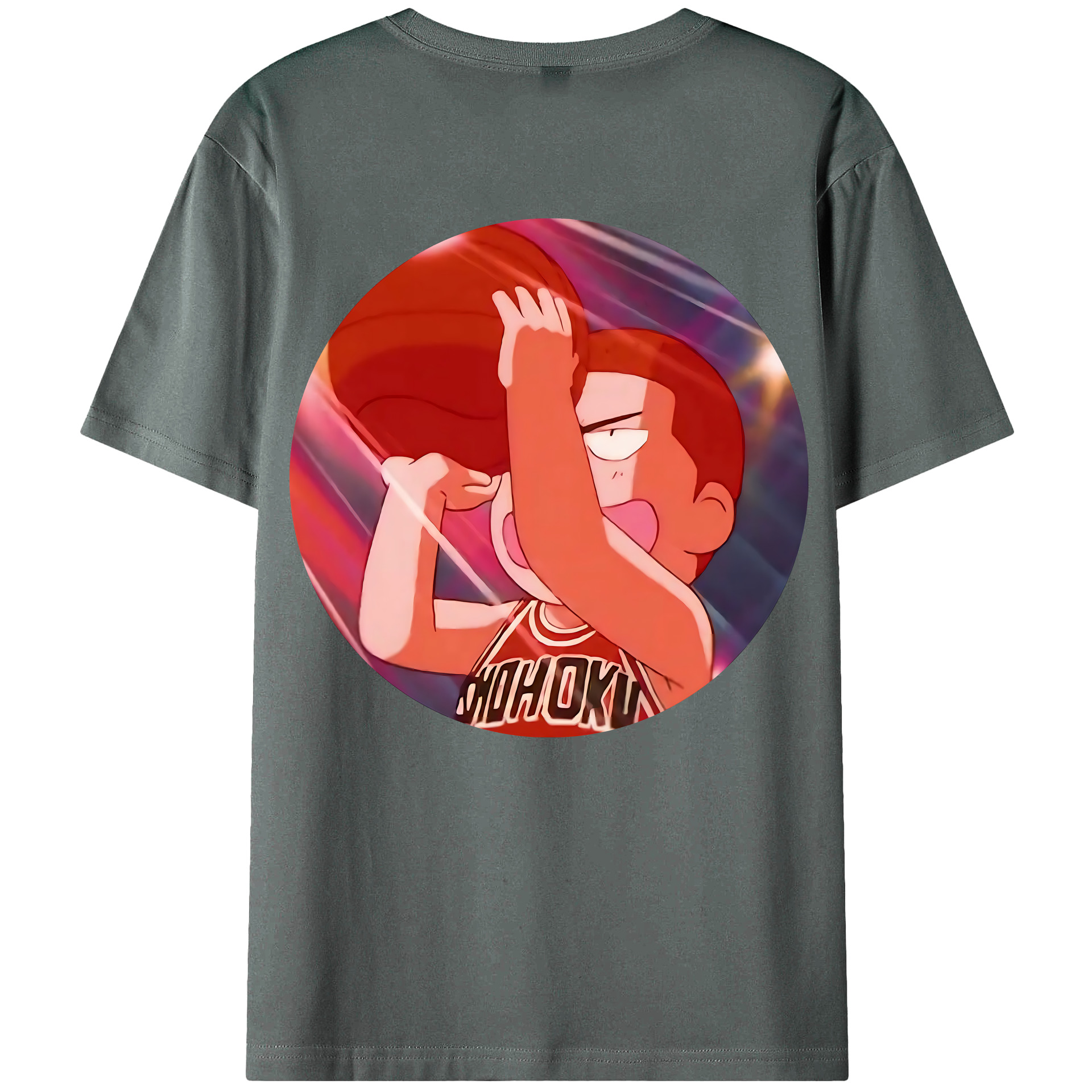 （画像用） SLAM DUNK／スラムダンク 綿100％ メンズ半袖Tシャツ（バックプリント） 通気性